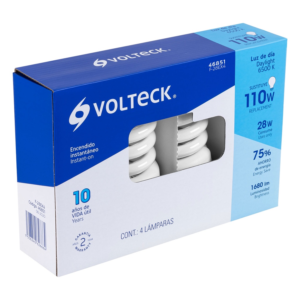 AMPOULE SPYRAL 28W 4PCS VOLTECH 46851