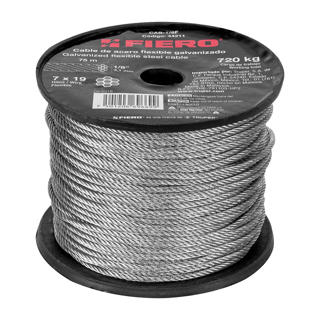 CABLE ACIER FLEX STEEL FIERO 1/8 44211