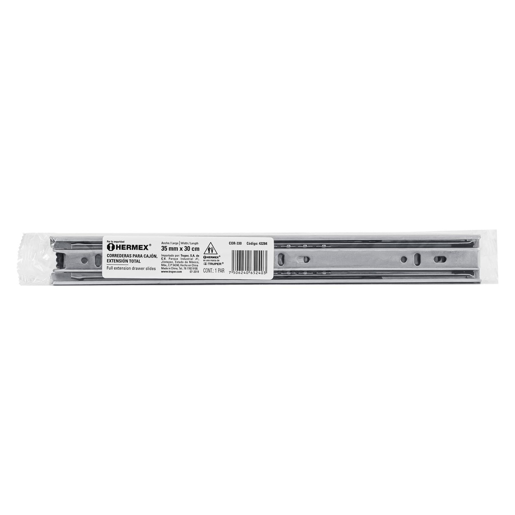 GLISSIERE 12" FULL EXT. HERMEX 43284