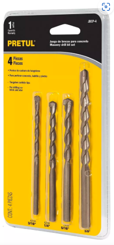 JEUX MECHE BETON 4PCS PRETUL 20700