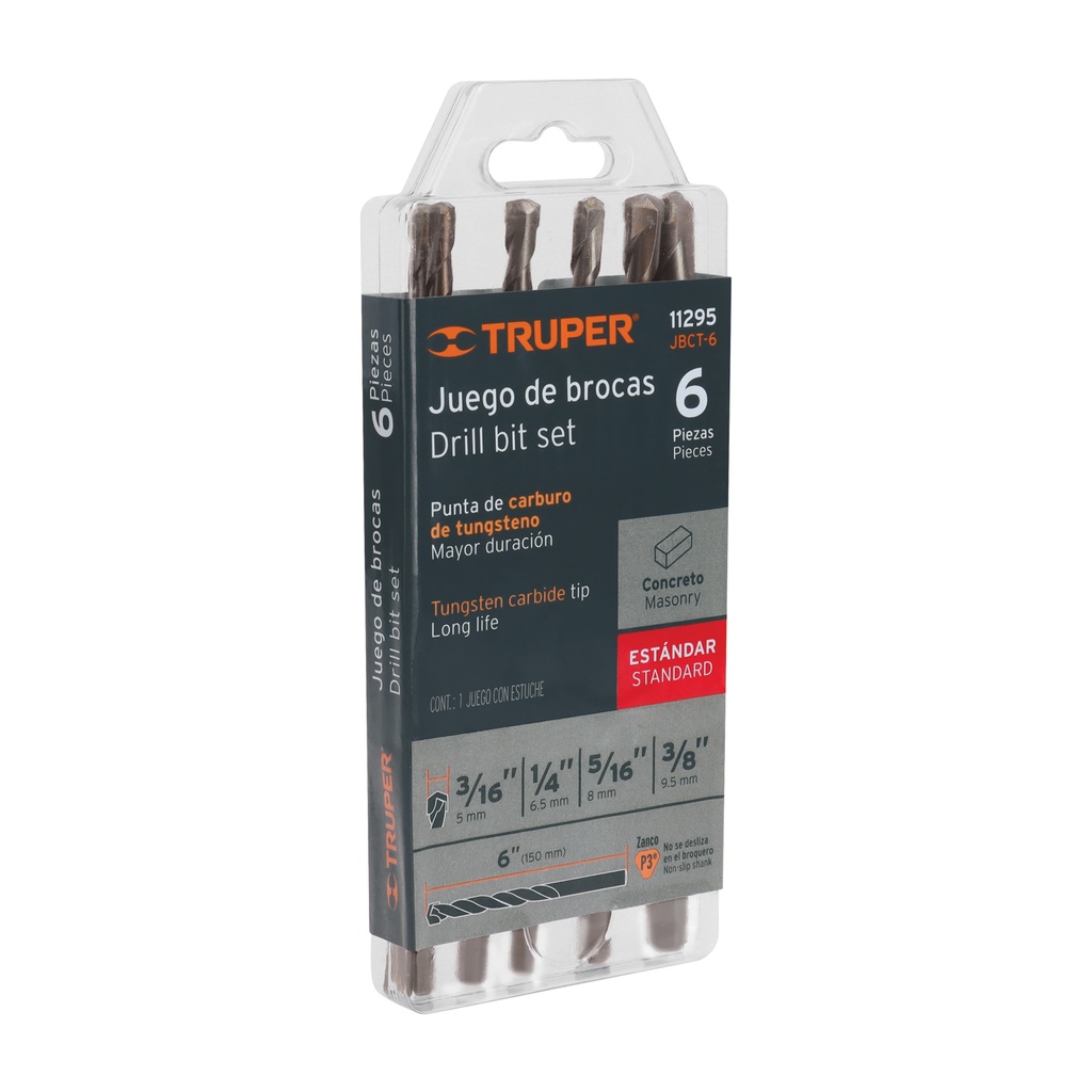 JEUX MECHE BETON 6 PCS TRUPER 11295