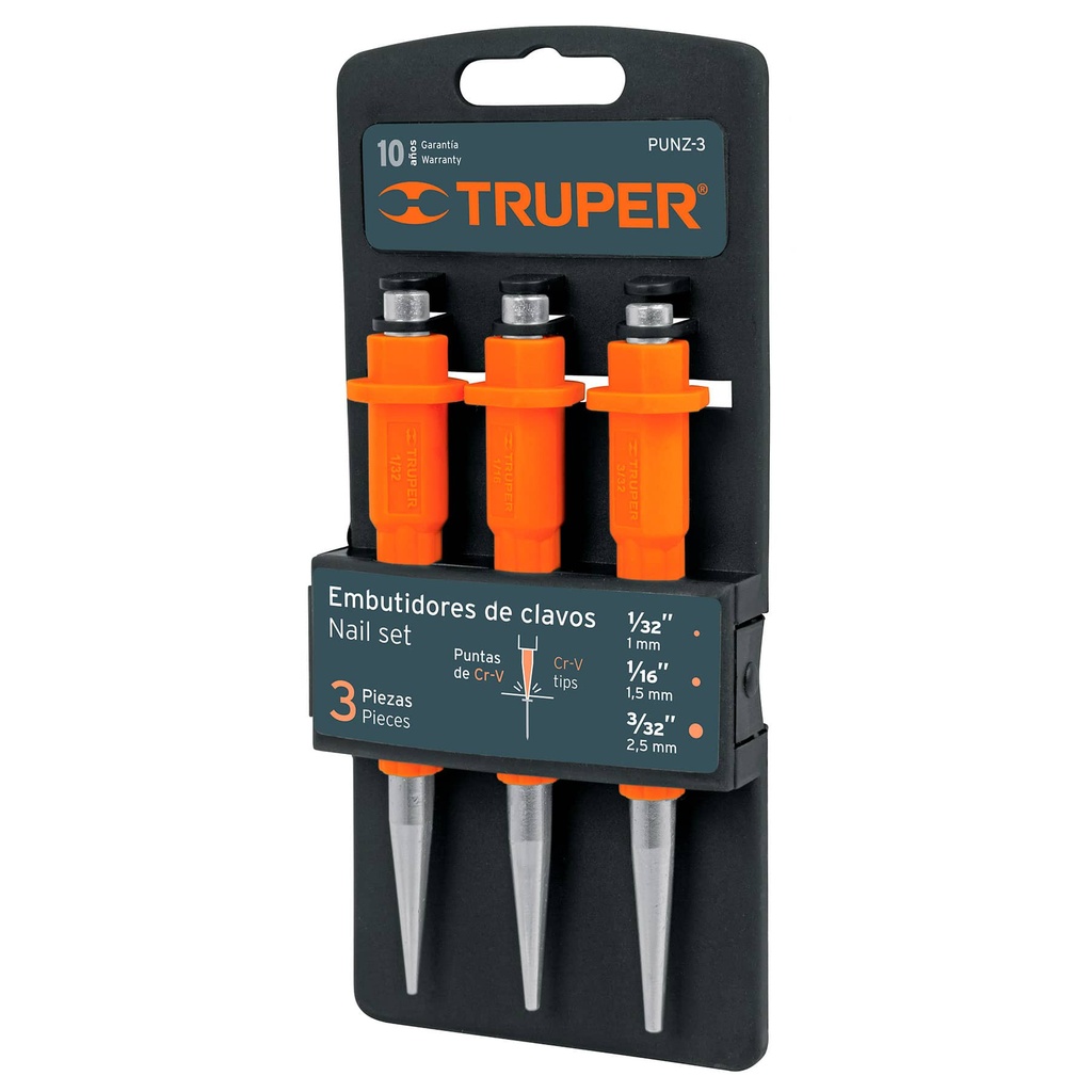 NAIL PUNCH 3PCS TRUPER 18064