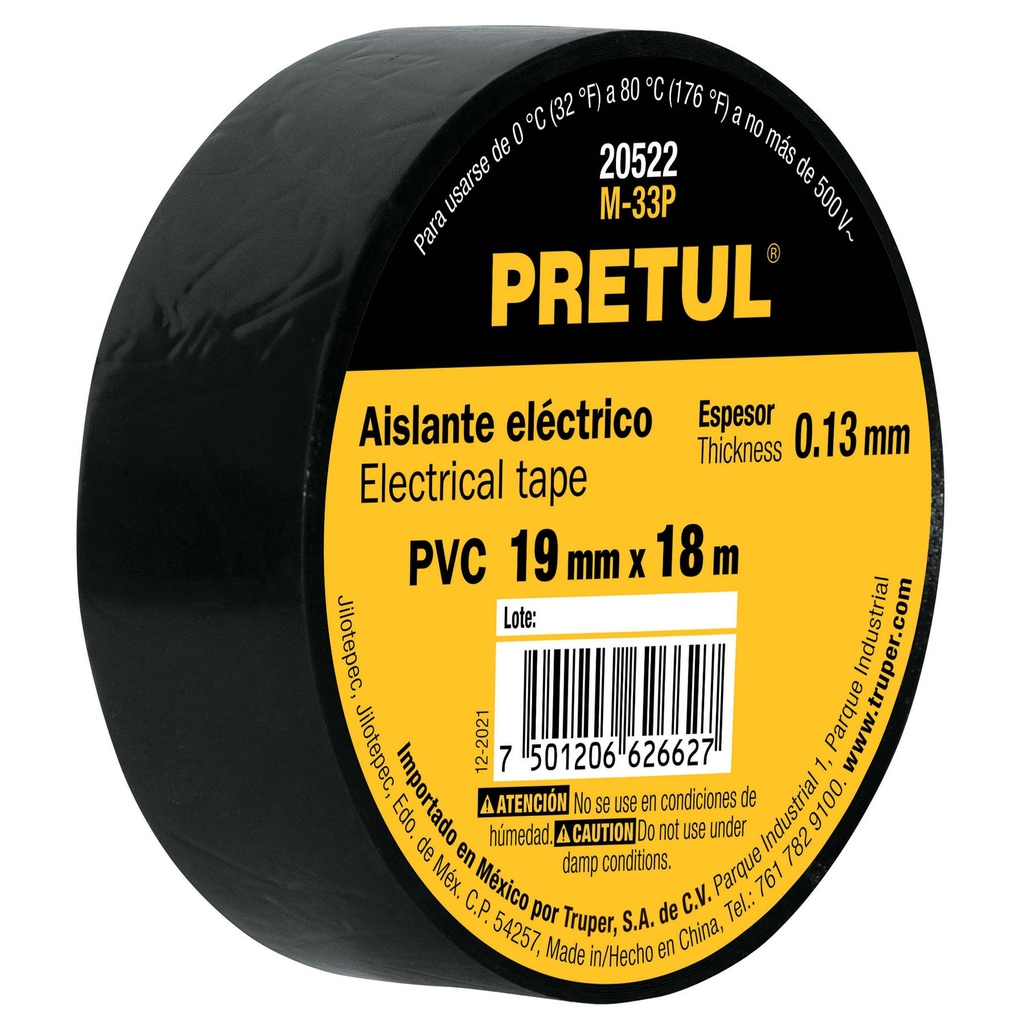 TAPE ELEC PRETUL NOIR 18M 20522