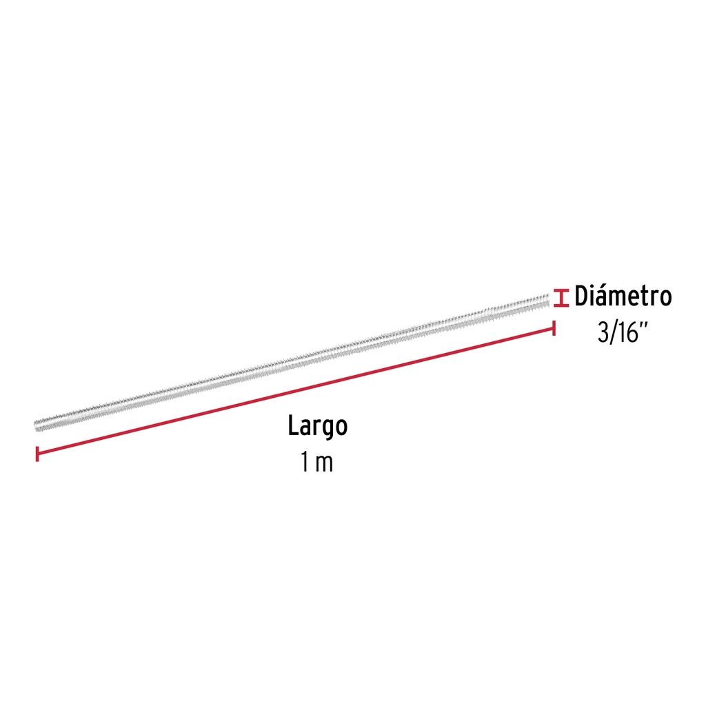 TIGE A FILLIERE 3/16"X2.3FT 42410