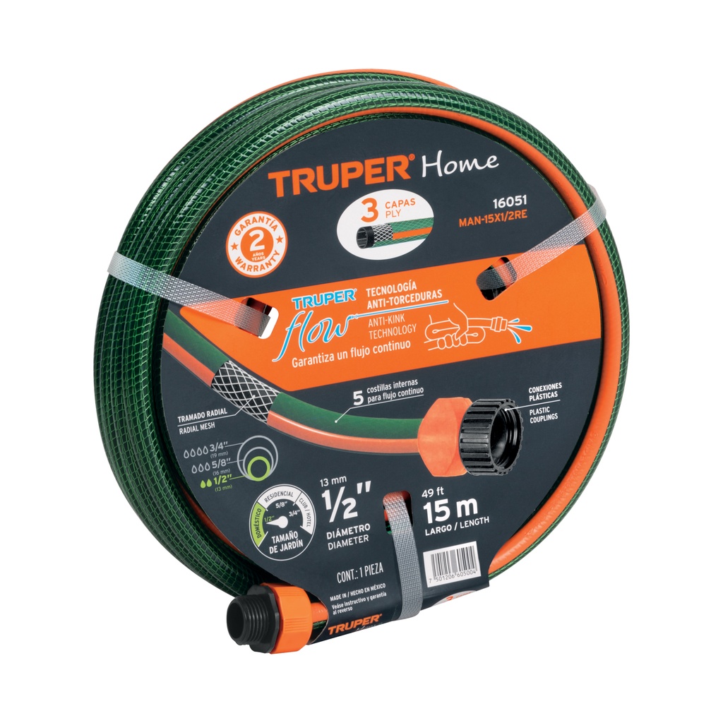 TUYAUX ARROSAGE 49FT 1/2 TRUPER 16051