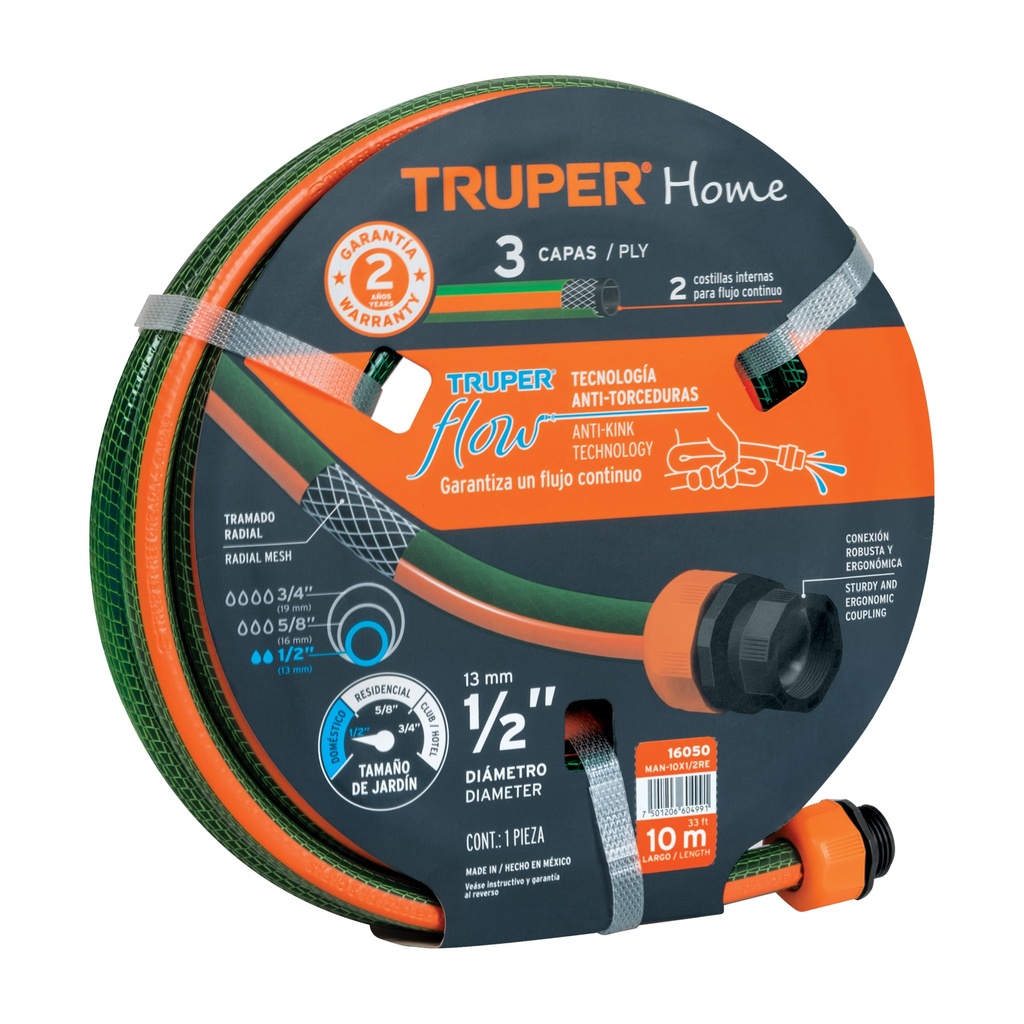 TUYAUX ARROSAGE 1/2 33FT TRUPER 16050