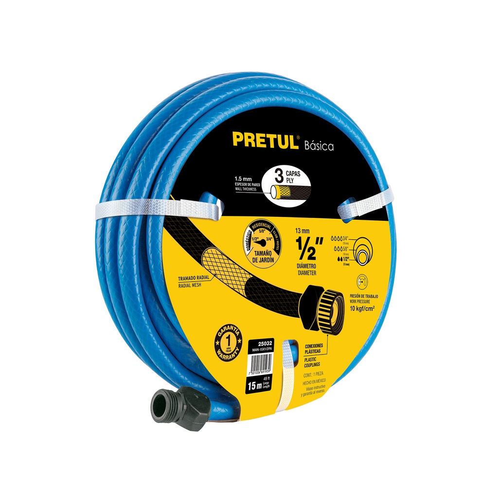 TUYAUX ARROSAGE 49.2 FT PRETUL 25032