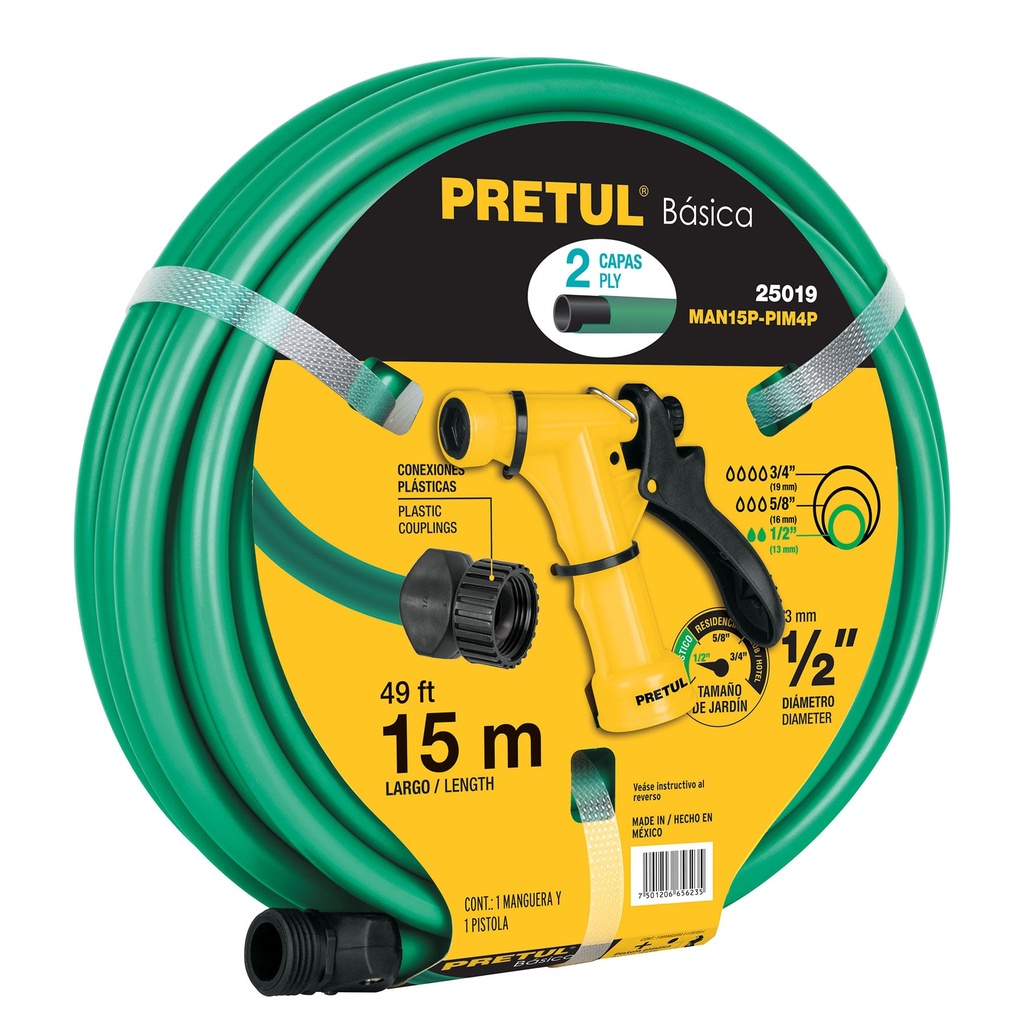 TUYAUX ARROSAGE 49.2FT 1/2 PRETUL 25019