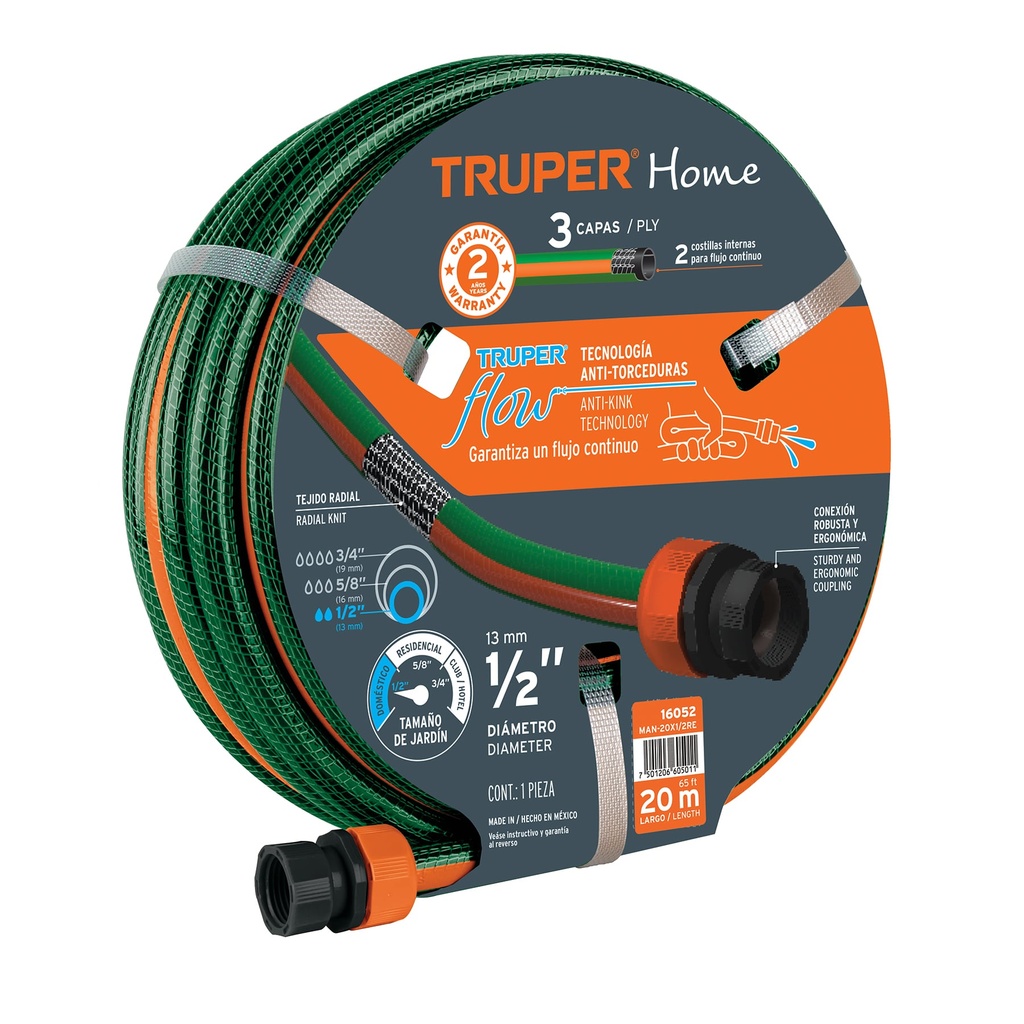 TUYAUX ARROSAGE VERT 65.6FT 1/2 TRUPER 16052