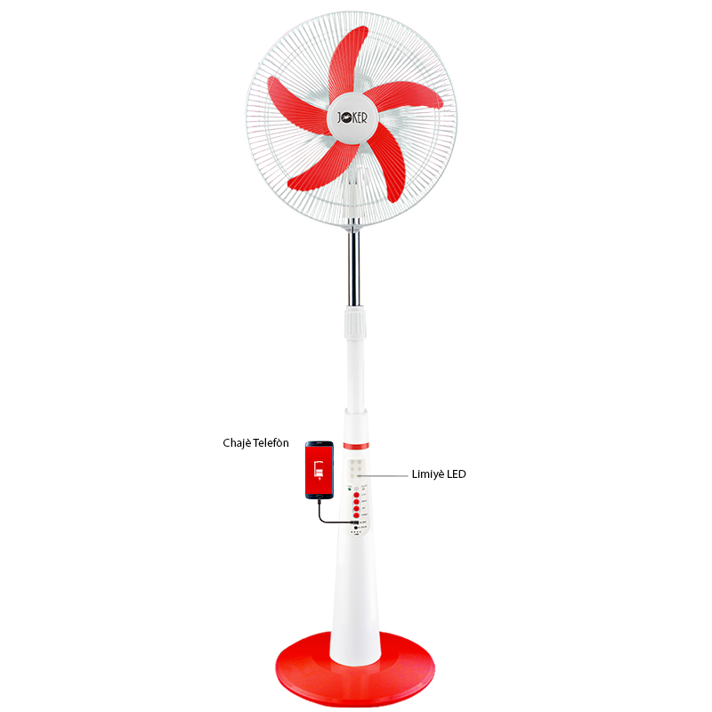 VENTILATEUR JOKER 16" RECHARG. +PANNEAU 9999