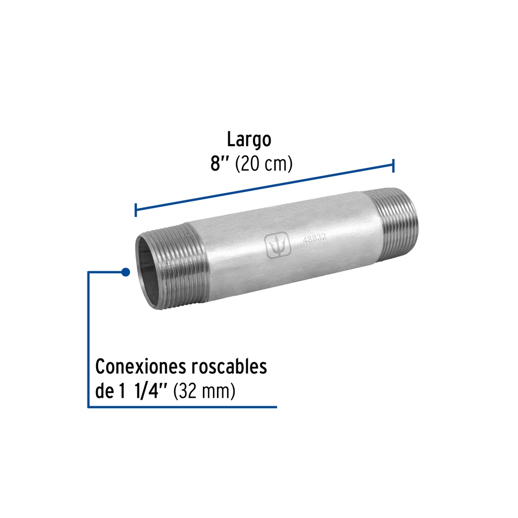 NIPPLE GALV 1-1/4 X 8 FOSET 48832
