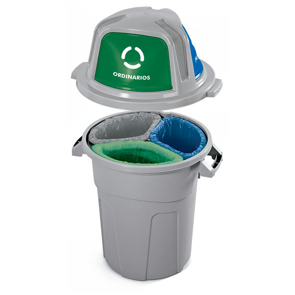 POUBELLE GRISE 26.4 GAL 3 COMP. RIMAX 