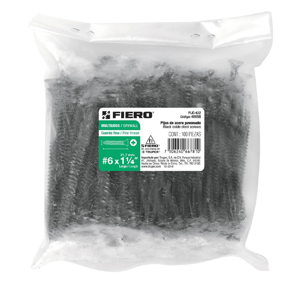 VIS SHEETROCK 6*1-1/4" PK/100 FIERO 40058
