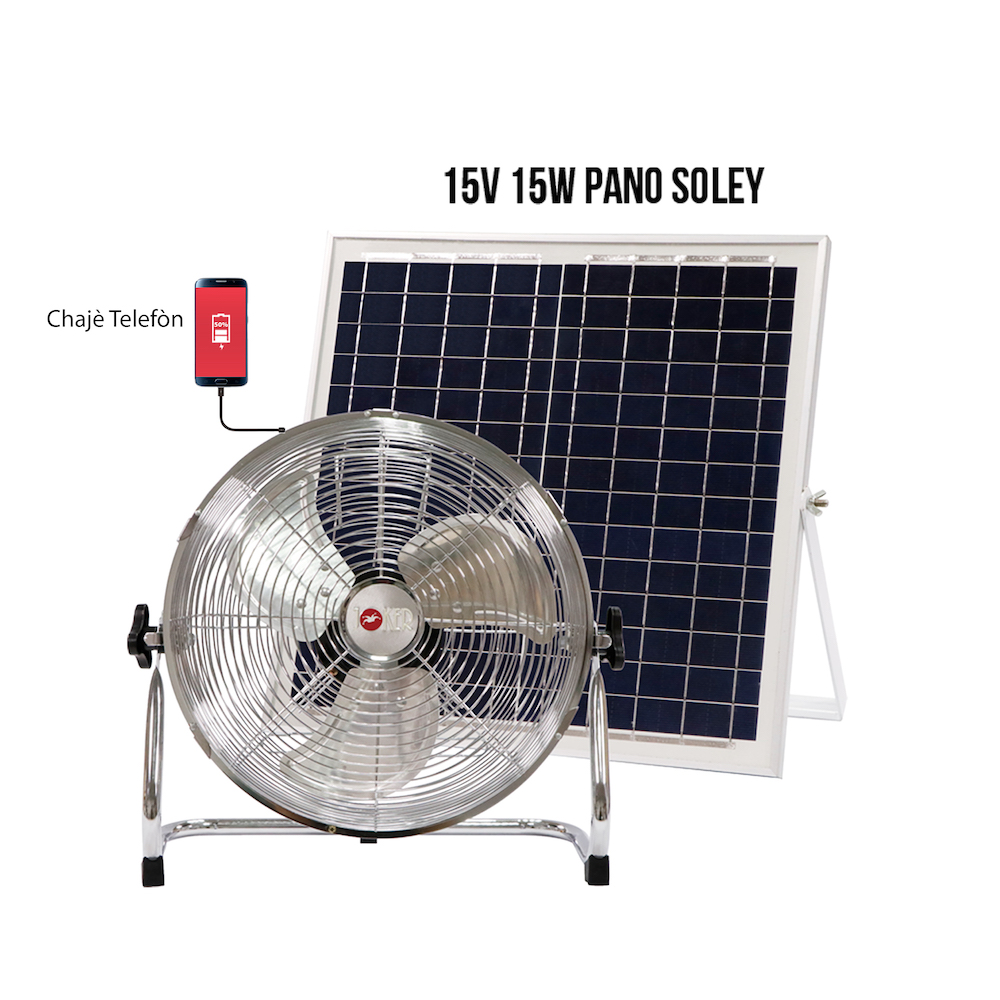 VENTILATEUR RECHARG. 10/15W+PANNEAU JOKER 2222