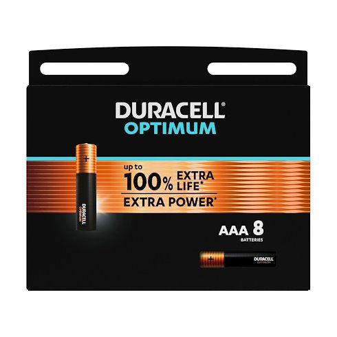 PILE DURACELL AAA-8 1.5V OPTIMUM BTE/8 MX2400 1021763