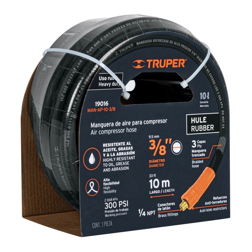[7501206602287] AIR PRESSURE HOSE 3/8 33FT TRUPER 19016