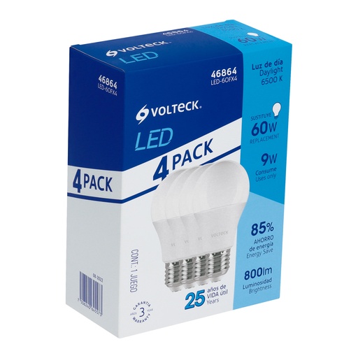 [7506240645573] AMPOULE LED 9W PK/4 VOLTECK 46864