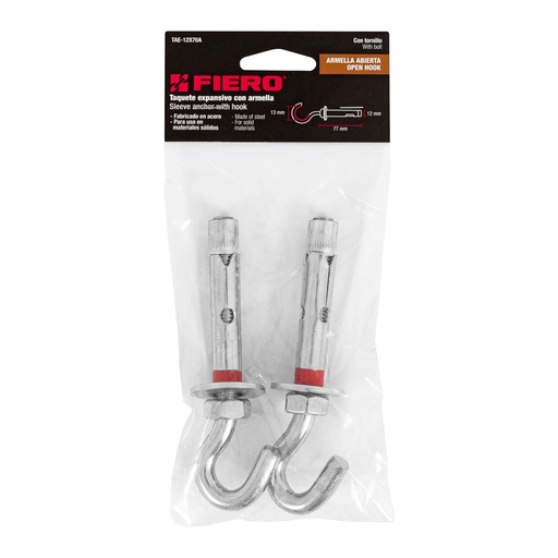 [7506240670681] ANCHOR HOOK 12X70MM PK/2 FIERO 47566