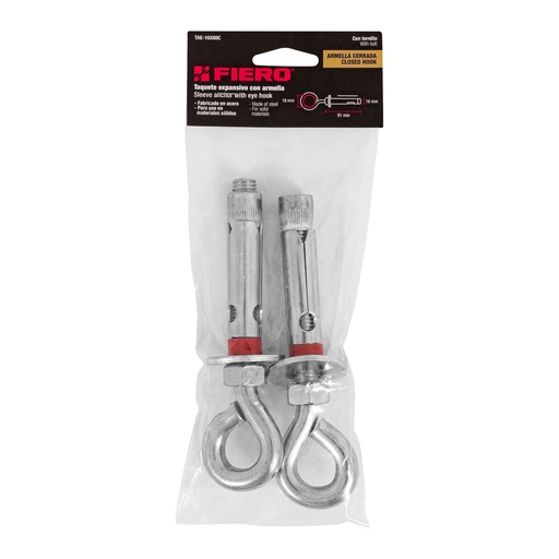 [7506240670650] ANCHOR HOOK 16X80MM PK/2 FIERO 47563