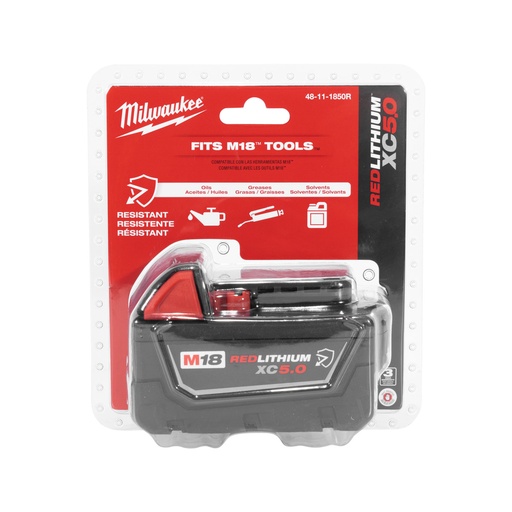 [48-11-1850] BATTERIE DRILL 18V M18 MILWAUKEE 48-11-1850