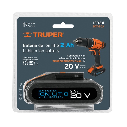[7506240648055] BATTERIE DRILL 20V TRUPER 12334