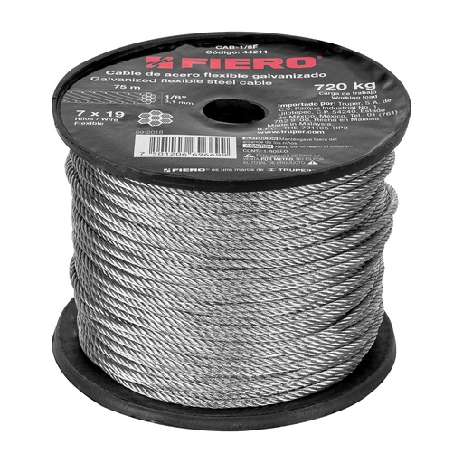[7501206696699] CABLE ACIER FLEX STEEL FIERO 1/8 44211