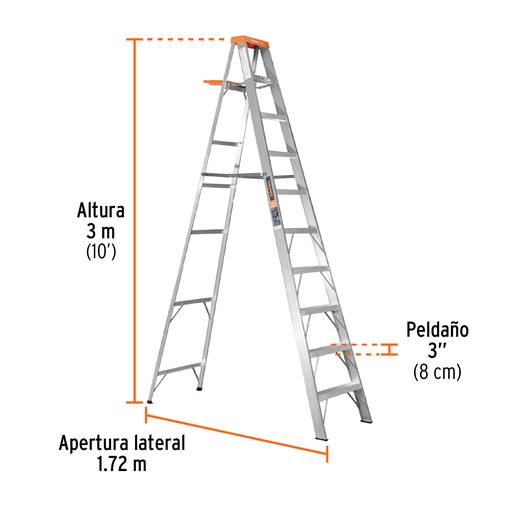 [7506240616269] ECHELLE ESCABOT 10 FT TRUPER 10436