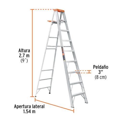 [7506240614425] ESCABOT TRUPER 8FT ALUM 10338