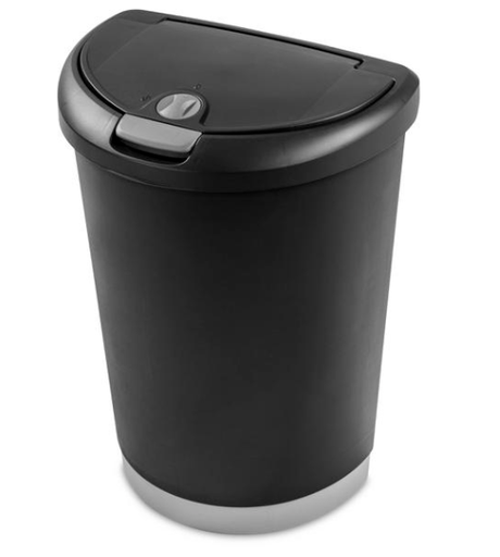 [073149107190] POUBELLE NOIR 12.3 GAL TOUCHTOP STERILITE 1071