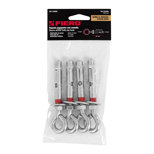[7506240670636] SLEEVE ANCHOR HOOK 13MM PK/4 FIERO 47561