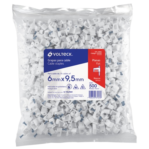 [7506240674658] STAPLE PLAT 9MM PK/500 VOLTECK 43046