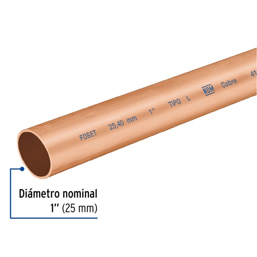 [75062406202] TUBE CUIVRE 1" 10FT TRUPER 41273
