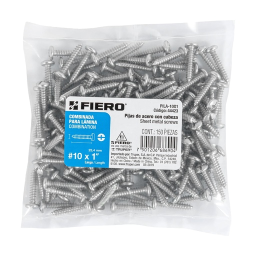 [7501206686904] VIS SHEET METAL SCREWS #10X1" BX/150 44423