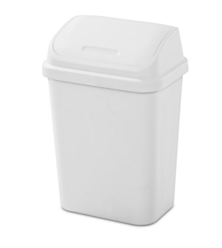 [073149066800] POUBELLE SWING-TOP BLANC 8GAL STERILITE 1066LAB8