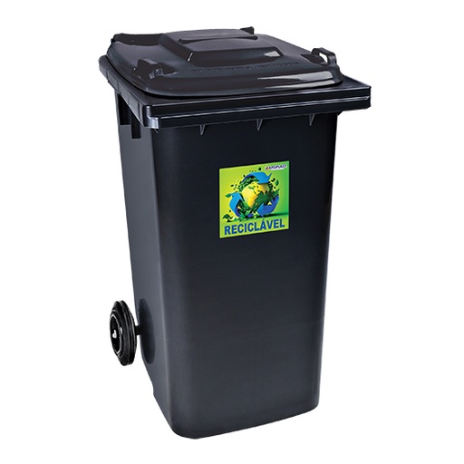 [7908439802444] POUBELLE NOIR 240L +ROUE ARQPLAST CF240PT