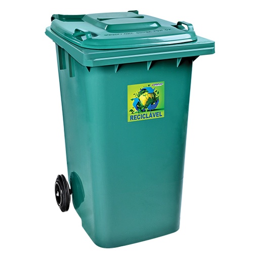 [7898919089963] POUBELLE VERTE 240L +ROUE ARQPLAST CF240VR